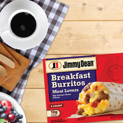 Jimmy Dean Meat Lovers Breakfast Burritos 4 Count - 17 Oz - Image 2