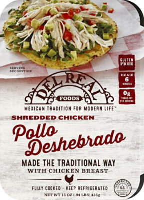 Del Real Foods Cooked Shredded Chicken - 15 Oz - Image 1