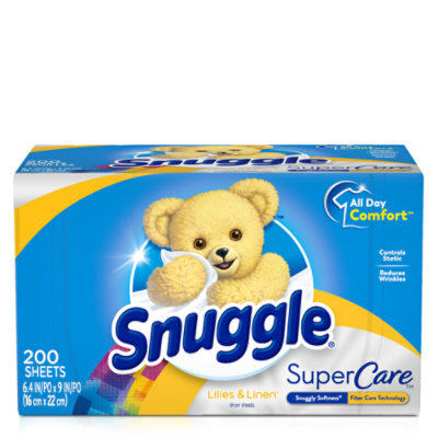 Snuggle SuperCare Lilies and Linen Fabric Softener Dryer Sheets - 200 Count