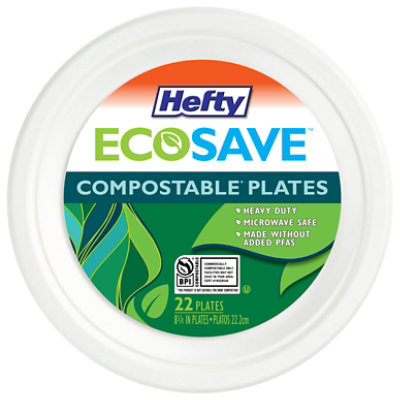 Hefty Eco Save White Paper Plates 8.75 Inch - 22 Count - Image 2