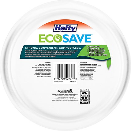 Hefty Eco Save White Paper Plates 8.75 Inch - 22 Count - Image 4