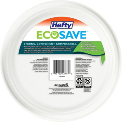 Hefty Eco Save White Paper Plates 8.75 Inch - 22 Count - Image 3