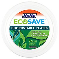 Hefty Eco Save White Paper Plates 8.75 Inch - 22 Count - Image 2