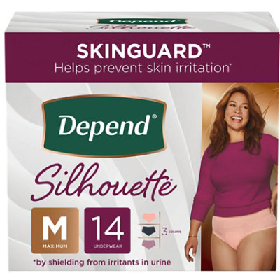 Depend - Depend, Silhouette - Briefs, Modern Rise, Maximum, L/XL (18 count), Shop