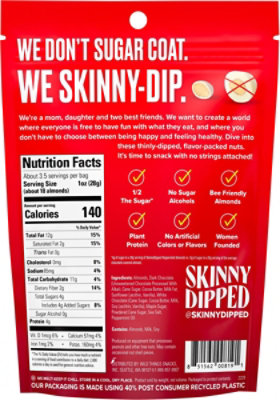 SkinnyDipped Dark Chocolate Peppermint Almonds Pouch - 3.5 Oz - Image 6