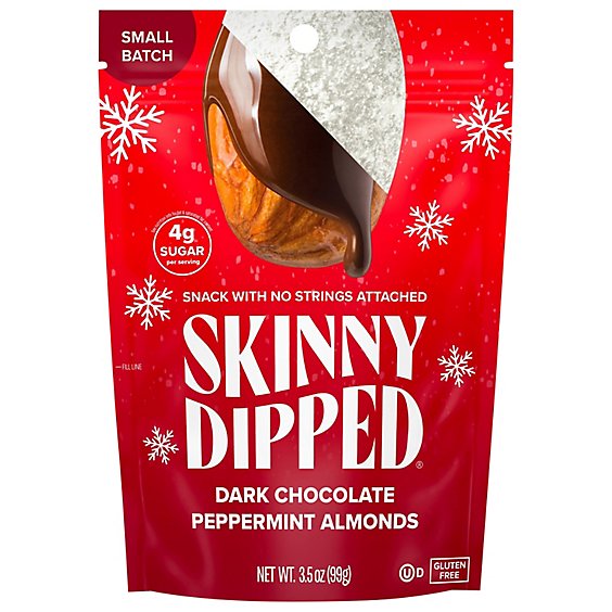 Skinny Dipped Almonds Peppermint Dipped Pouch - 3.5 Oz