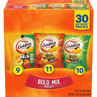 Goldfish Bold Mix Crackers 30 Count - 0.9 Oz - Image 1