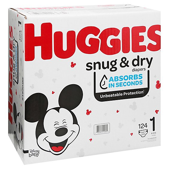 Huggies Snug And Dry Giga 1 - 124 Count