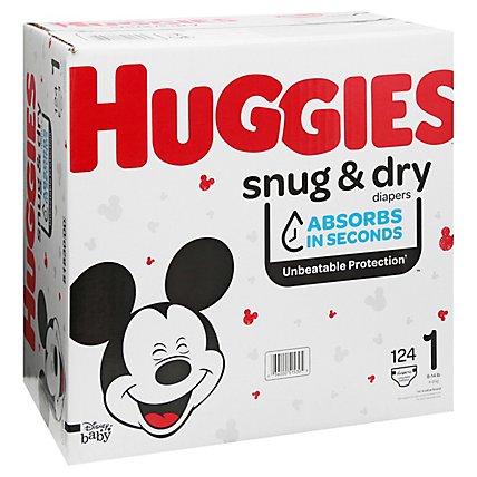 Huggies Snug And Dry Giga 1 - 124 Count - Image 1