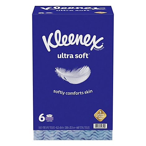 Kleenex Ultra Soft Facial Tissue Rectangular Box - 6-110 Count