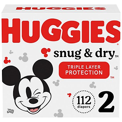 Huggies Snug and Dry Size 2 Baby Diapers - 112 Count - Image 1