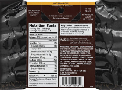 Boars Head Uncured Bacon & Cheddar Chicken Sausage - 12 Oz - Image 6