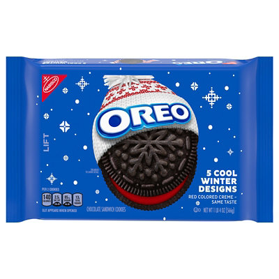 OREO Limited Edition Holiday Red Creme Chocolate Sandwich Cookies - 20 Oz - Image 4