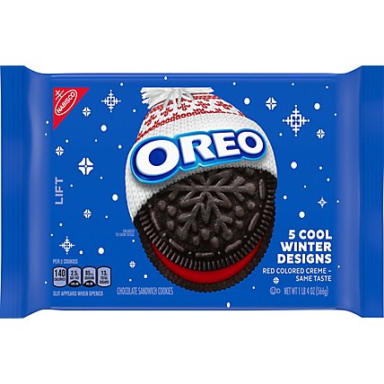 OREO Limited Edition Holiday Red Creme Chocolate Sandwich Cookies - 20 Oz - Image 1
