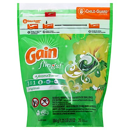 Gain Flings Original Liquid Laundry Pods - 26 Count - Image 1