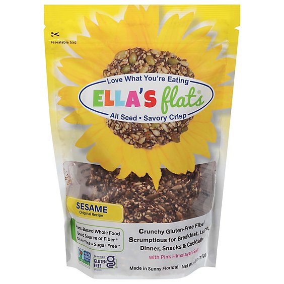 Ellas Flats Crackers Sesame - 6.5 Oz