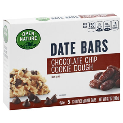 Open Nature Date Bar Choc Chip Cookie Dough - 5-1.34 Oz