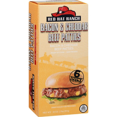 Red Hat Ranch Bacon Cheddar Burgers - 2 Lb