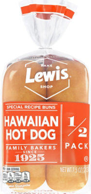 Lewis Bake Shop Hawaiian Hot Dog Bun - 7.5 Oz - Image 1