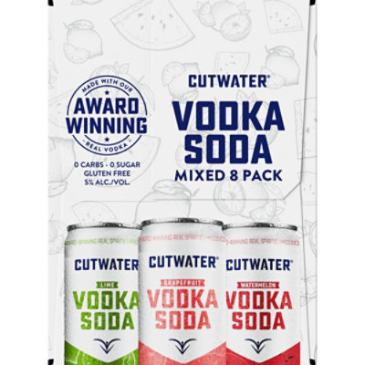 Cutwater Spirits Classic Vodka Soda Mixed In Cans - 8-12 Fl. Oz.