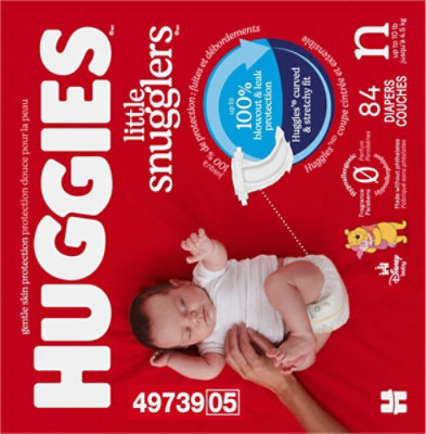 Huggies Little Snugglers Baby Diapers Size Newborn (up to 10 lbs) - 84 Count - Image 3