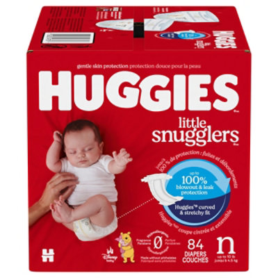 Huggies Little Snugglers Baby Diapers Size Newborn (up to 10 lbs) - 84 Count - Image 1