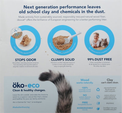 Okocat Natural Wood Clumping Cat Litter - 9.9 Lb - Image 5