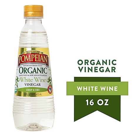 Pompeian Organic White Wine Vinegar - 16 Oz