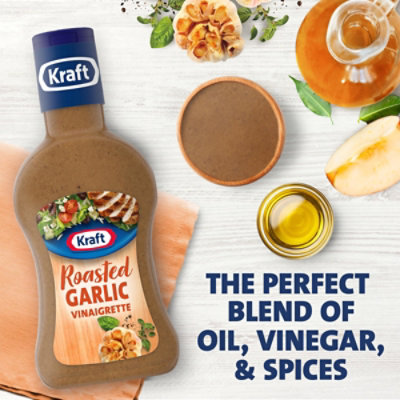 Kraft Roasted Garlic Vinaigrette Salad Dressing Bottle - 14 Fl. Oz. - Image 4