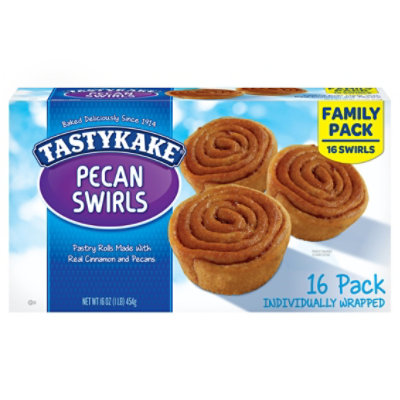 Tastykake Pecan Swirls Cinnamon and Pecan Filled Pastry Rolls Individually Wrapped - 16 Count - Image 3