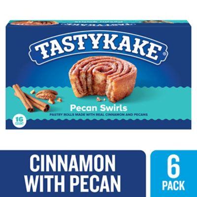 Tastykake Pecan Swirls Cinnamon and Pecan Filled Pastry Rolls Individually Wrapped - 16 Count - Image 2