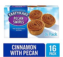 Tastykake Pecan Swirls Cinnamon and Pecan Filled Pastry Rolls Individually Wrapped - 16 Count