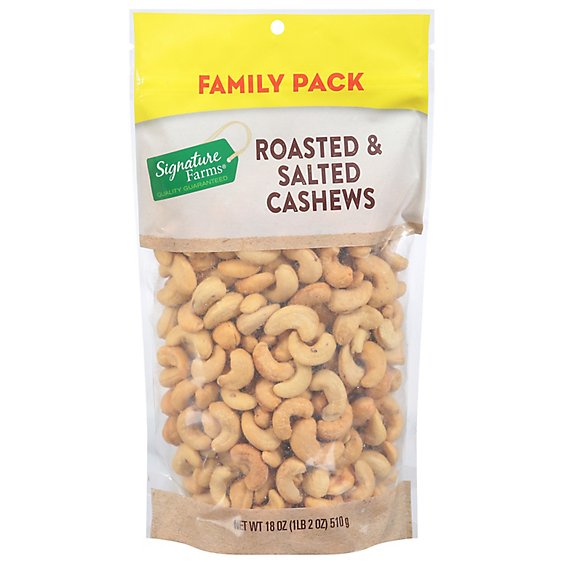 Roasted & Salted Whole Cashews With Sea Salt Prepackaged - 20 Oz.