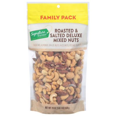 Deluxe Roasted & Salted Mixed Nuts Prepackaged - 19 Oz.