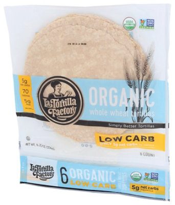 La Tortilla Factory Organic Low Carb Whole Wheat Tortillas - 8.25 Oz - Image 4