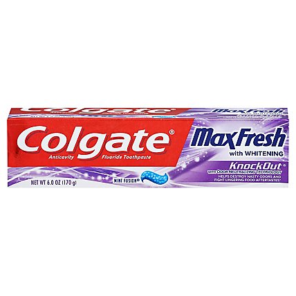 Colgate Max Fresh Knockout Toothpaste with Mini Breath Strips Electric Mint - 6 Oz - Image 3