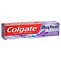 Colgate Max Fresh Knockout Toothpaste with Mini Breath Strips Electric Mint - 6 Oz - Image 1