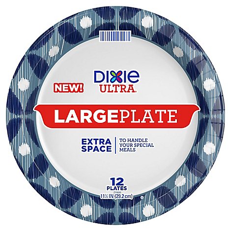 Dixie Ultra Large Printed Paper Plates 11.5inch - 12 Count