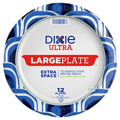 Dixie Ultra Large Printed Paper Plates 11.5inch - 12 Count