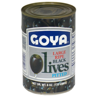 Goya Black Large Pitted Olives - 6 Oz - Image 1