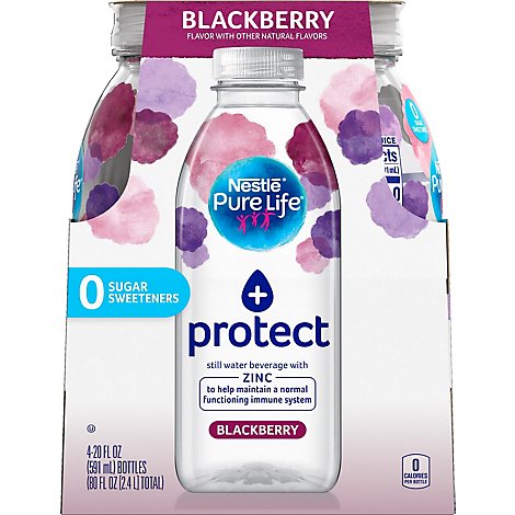 Nestle Pure Life + Protect Water With Zinc Blackberry Flavor Pack - 4-20 Fl. Oz.