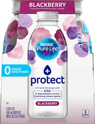 Nestle Pure Life + Protect Water With Zinc Blackberry Flavor Pack - 4-20 Fl. Oz.