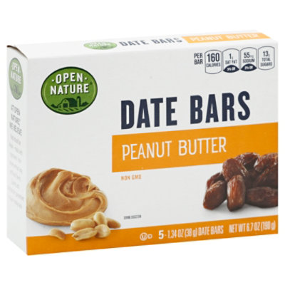 Open Nature Date Bar Peanut Butter - 5-1.34 Oz