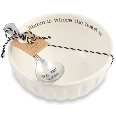 Mud Pie Hummus Bowl & Spoon Set - Each