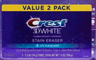 Crest 3d White Icy Clean Mint Stain Eraser Toothpaste - 2-3.5 Oz - Image 2