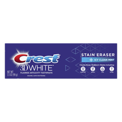 Crest 3d White Icy Clean Mint Stain Eraser Toothpaste - 3.5 Oz