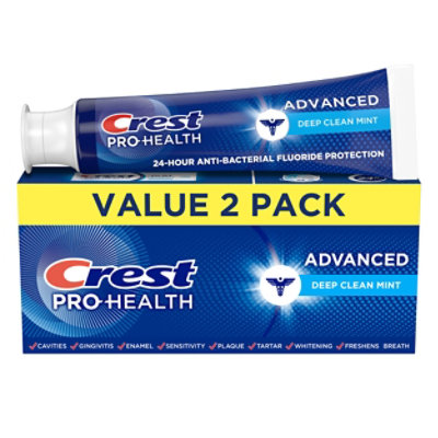 Crest Pro Health Advanced Deep Clean Mint Toothpaste Twin Pack - 5.1 Oz
