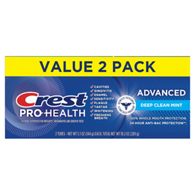 Crest Pro Health Advanced Deep Clean Mint Toothpaste Twin Pack - 5.1 Oz - Image 2