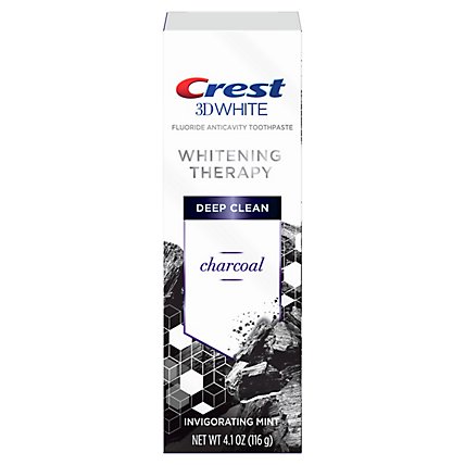 Crest 3D White Whitening Therapy Charcoal Fluoride Toothpaste Invigorating Mint - 4.1 Oz - Image 1