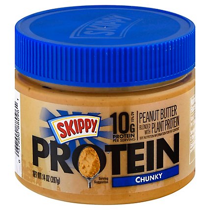 Skippy Protein Peanut Better Chunky - 14 Oz - Image 1